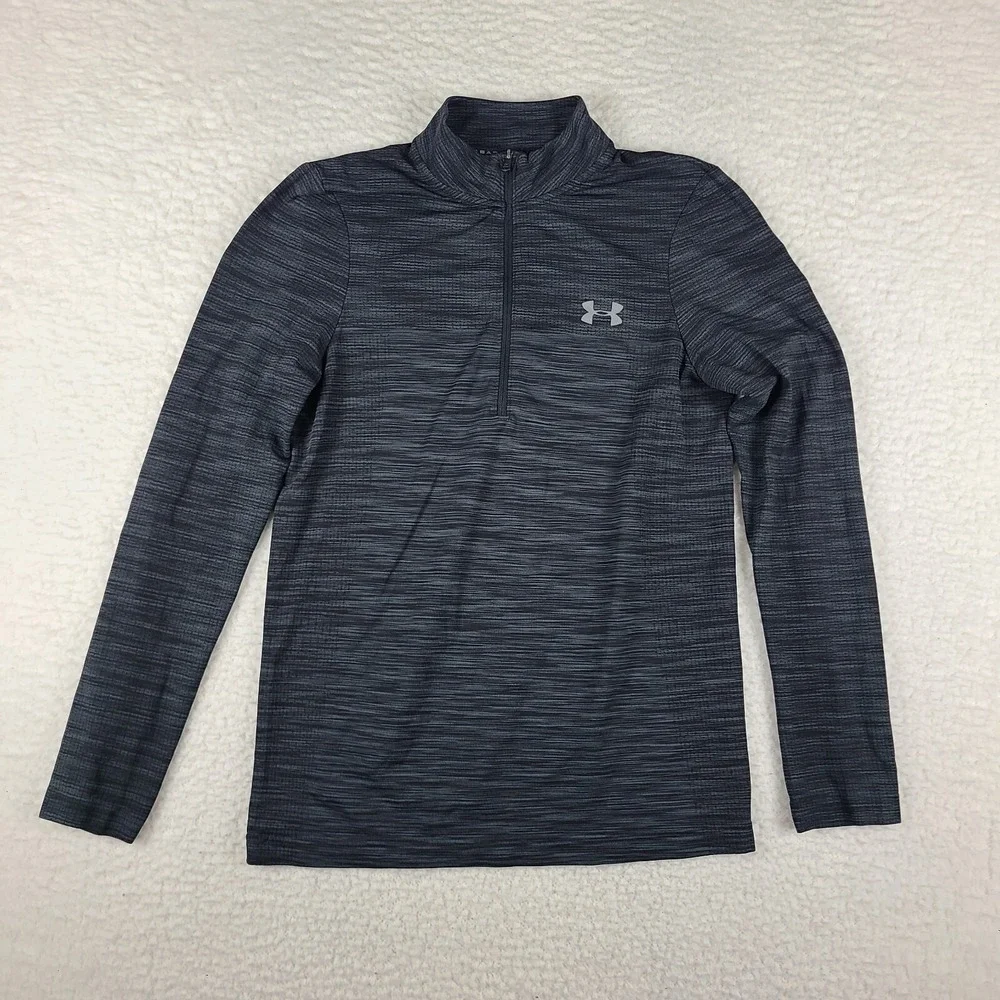Under Armour Sweater Mens Small‎ Gray Heathered Fitted Heatgear Threadborne